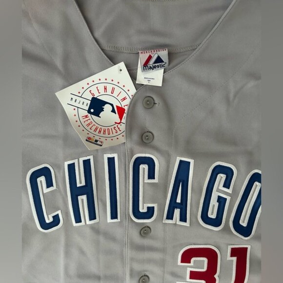 Majestic Authentic Chicago Cubs Greg Maddux #31 Gray Baseball Jersey Men’s Sz: L - Picture 5 of 9